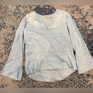 Cloth & Stone Light Blue Blouse with Bell Sleeves
